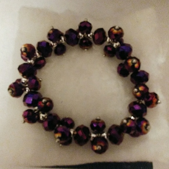 Purple Metallic Crystal Bracelet - Picture 5 of 8